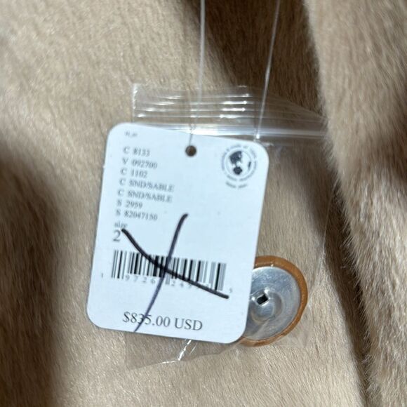 MAREI 1998 for FREE PEOPLE SWEET PEA FAUX FUR COAT IN SAND NWT LARGE - Picture 11 of 13